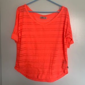 Hollister orange semi see through top M
